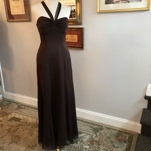 Elegant unique neckline evening gown